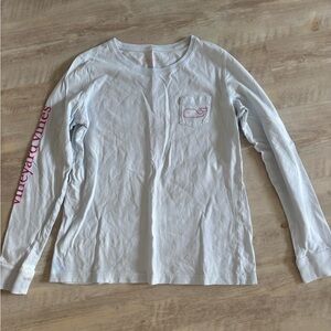 Vineyard Vines Women’s Light blue  Long Sleeve Tee with Pink Logo